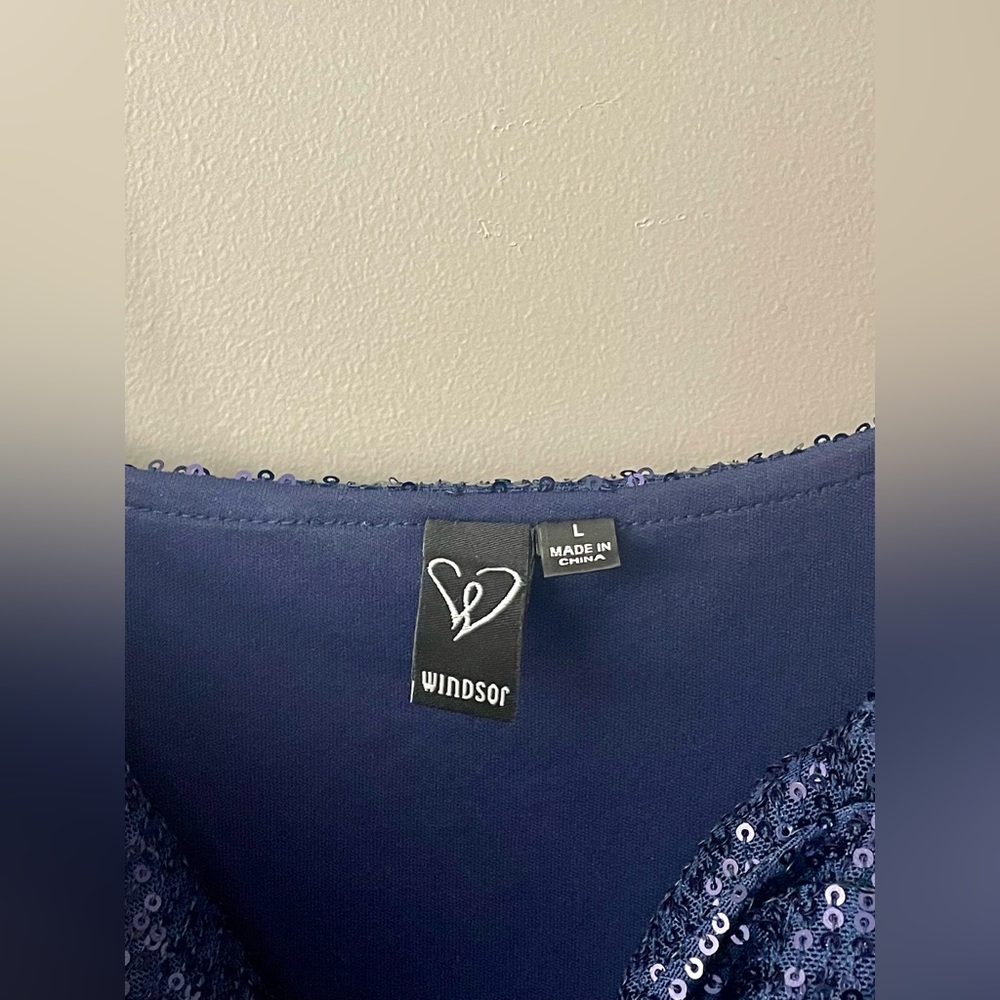 Windsor Sequin Blue Formal Dress - Picture 4 of 4